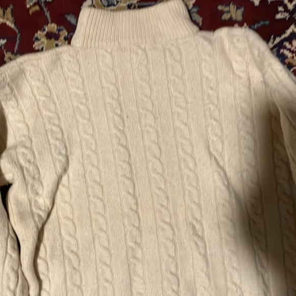 Marcasiano, thick wool, cableknit, women’s soft white sweater. Size M. - Picture 8 of 9